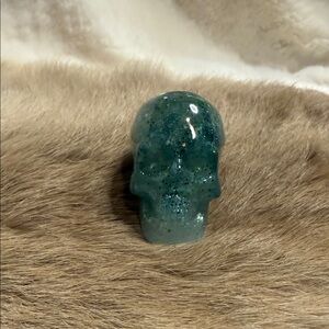 Green Crystal Skull Decor